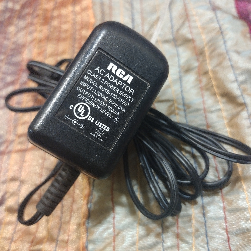RCA. AC Adapter class 2 power supply ( Model KU1B-120-0100D ) output 12V